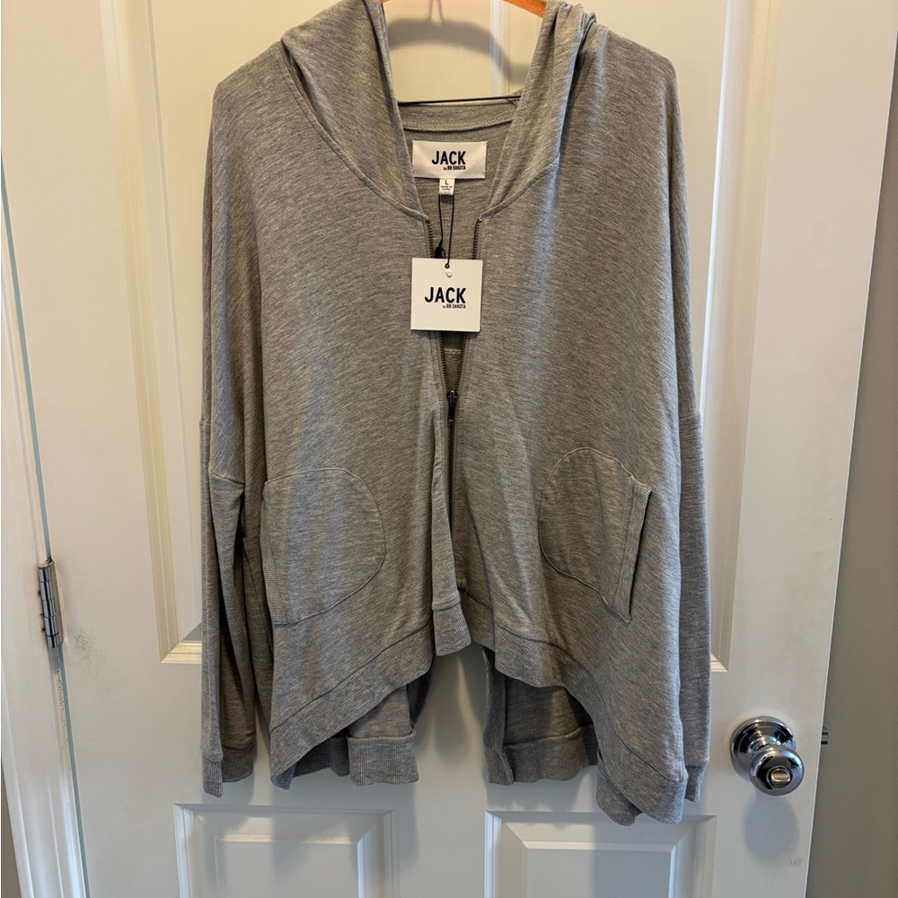 BB Dakota Light Gray Zip-Up Hoodie